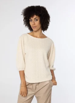 Beige Fluffy Trui-Norah Clearance