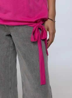 Fuchsia Shirt Met Strik-Norah