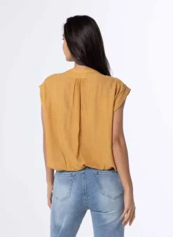 Gele Blouse Met Kapmouwen-Norah New