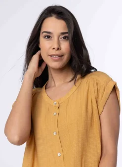 Gele Blouse Met Kapmouwen-Norah New