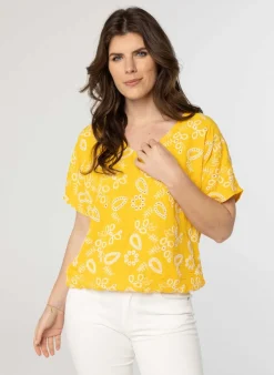 Gele Blouse Met Print-Norah Hot