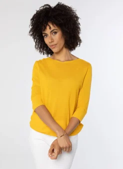 Gele Fijngebreide Trui-Norah Sale