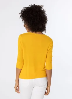 Gele Fijngebreide Trui-Norah Sale