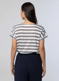 Gestreept Shirt Grijs-Norah Outlet