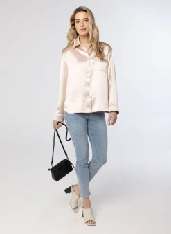 Glanzende Ecru Blouse-Norah Best