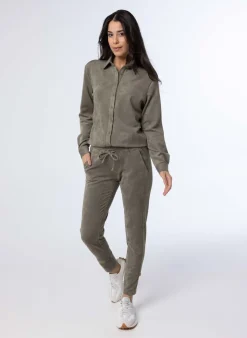 Grijze Blouse Van Suedine-Norah Clearance