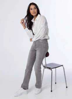 Grijze Denim Broek Van Katoenmix-Norah Best