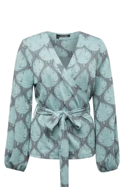 Groen Grijze Overslag Trui-Norah Hot