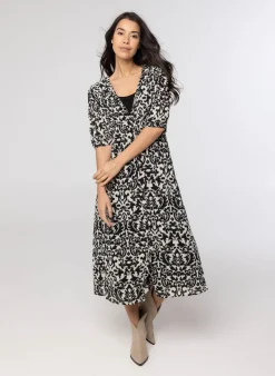 Jurk Met Print Wit-Norah Clearance