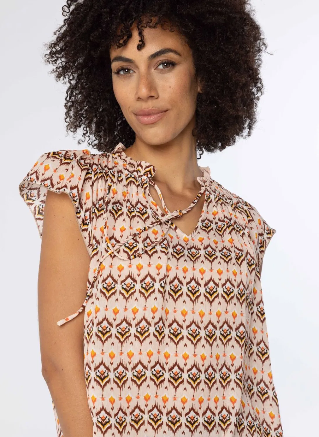 Meerkleurige Blouse Met Korte Mouwen-Norah Sale