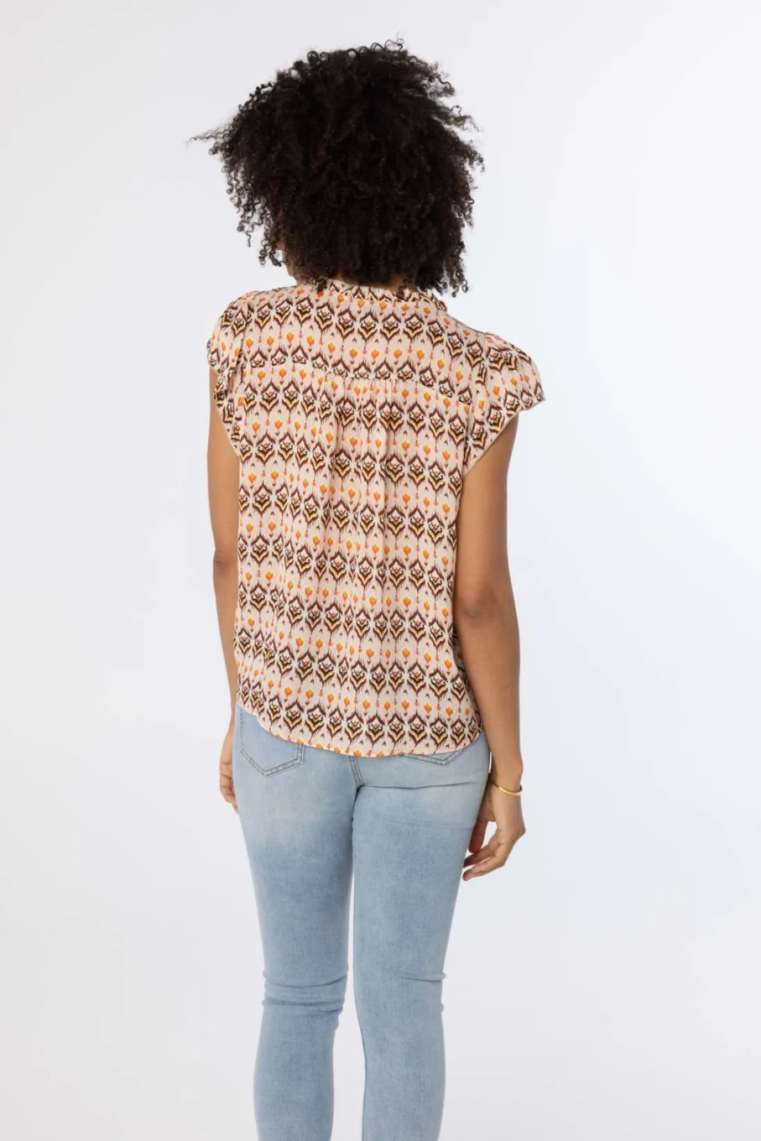 Meerkleurige Blouse Met Korte Mouwen-Norah Sale