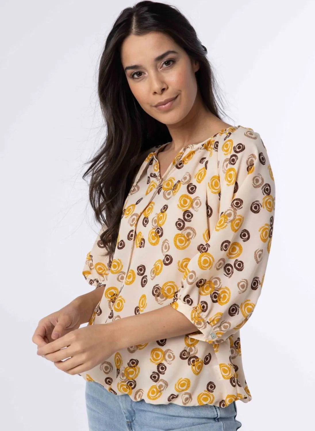 Meerkleurige Blouse Met Pofmouwen-Norah Best