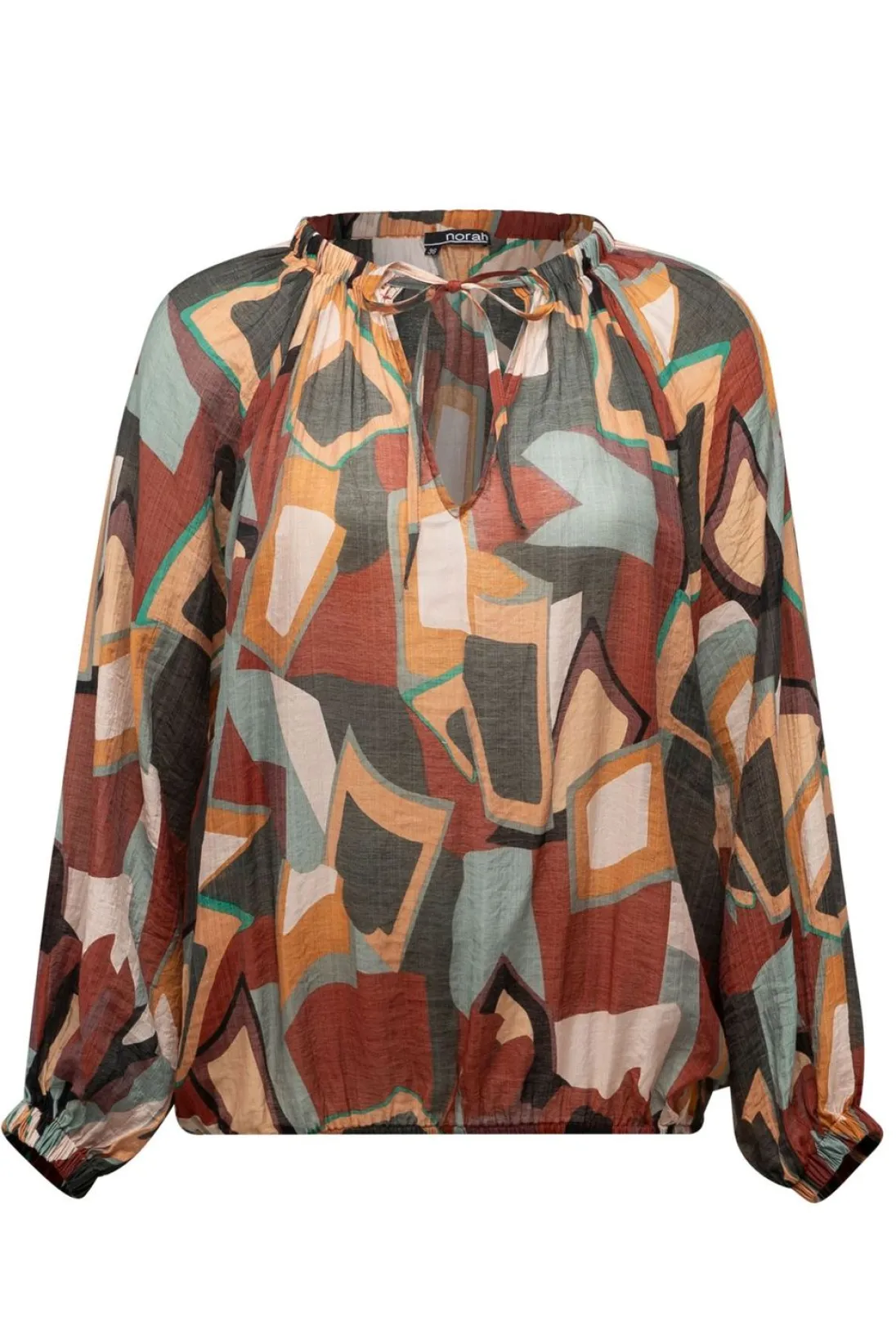 Meerkleurige Blouse Met Pofmouwen-Norah Clearance