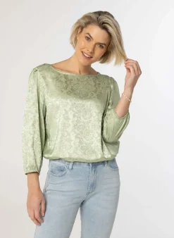 Mint E Glanzende Blouse-Norah Clearance