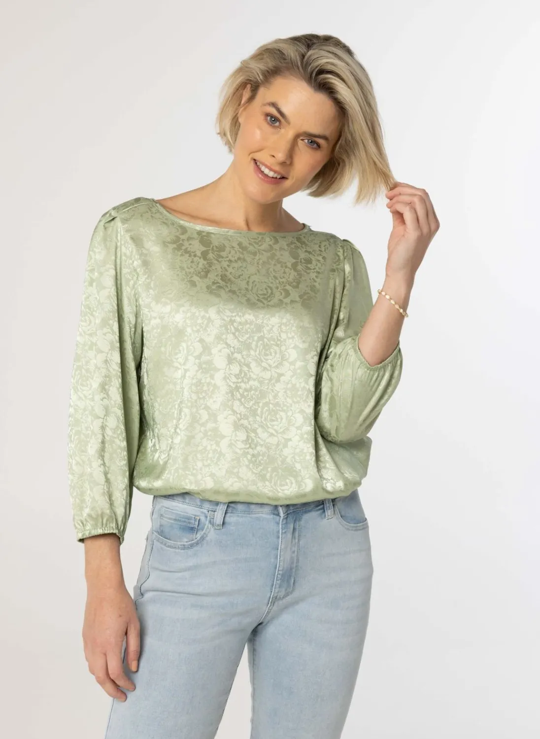 Mint E Glanzende Blouse-Norah Clearance