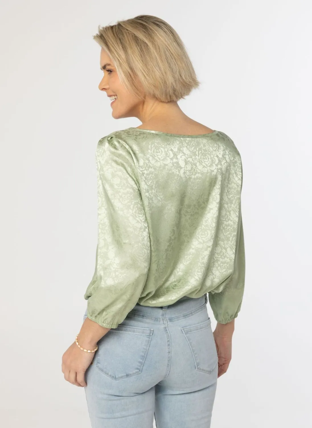 Mint E Glanzende Blouse-Norah Clearance