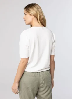 Off White Shirt Met Structuur-Norah Hot