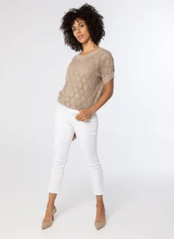 Opengewerkte Trui Zandkleur-Norah Online