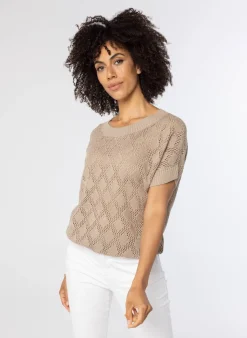 Opengewerkte Trui Zandkleur-Norah Online