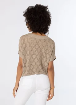 Opengewerkte Trui Zandkleur-Norah Online