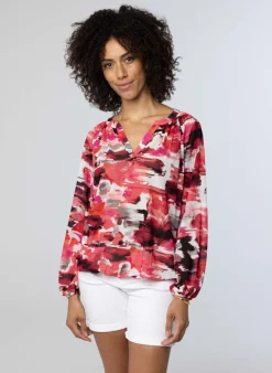 Rode Blouse Met Print-Norah Outlet