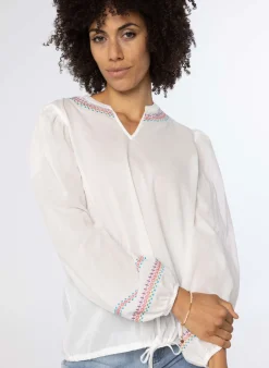 Te Blouse Met Gekleurde Borduursels-Norah Online