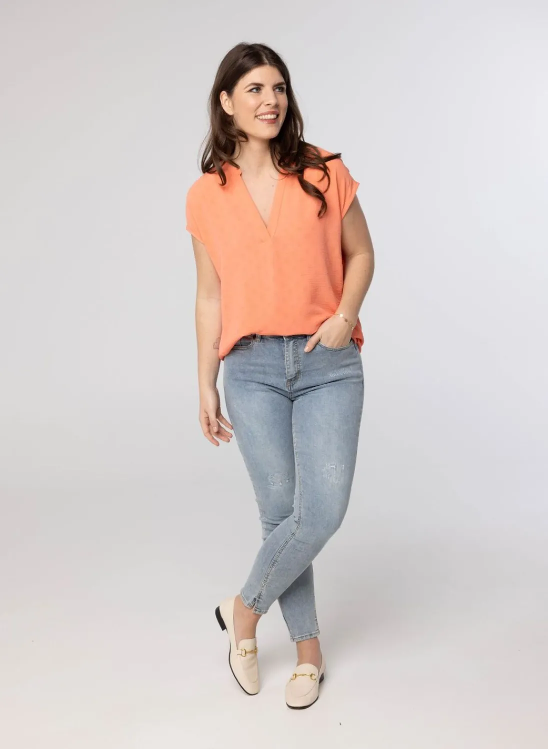 Zalm Blouse-Norah Clearance