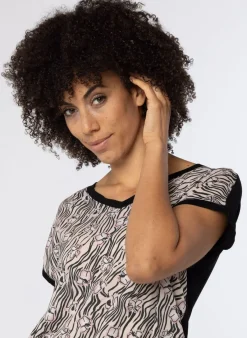 Zandkleurig Shirt Met Print-Norah Best